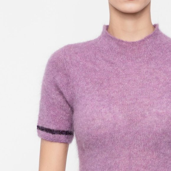 Sarah Pacini Purple Sweater - short sleeve mock neck - Picture 8 of 11